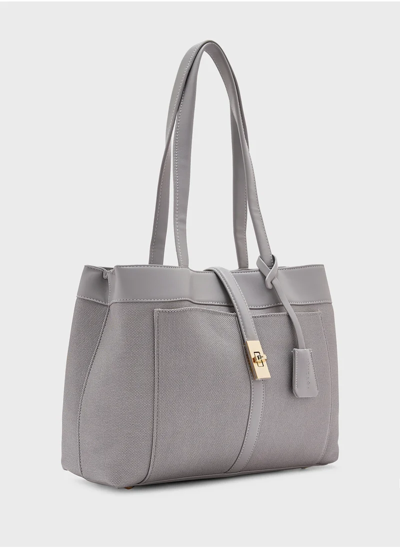 Khizana Clasp Detail Mediumtote Bag