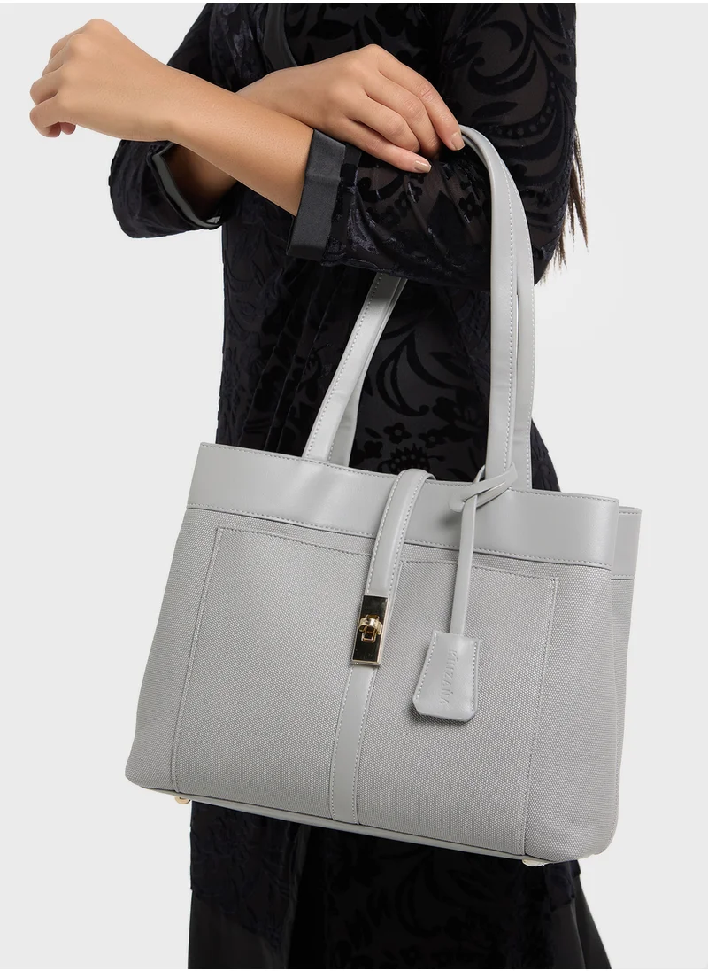 Khizana Clasp Detail Mediumtote Bag