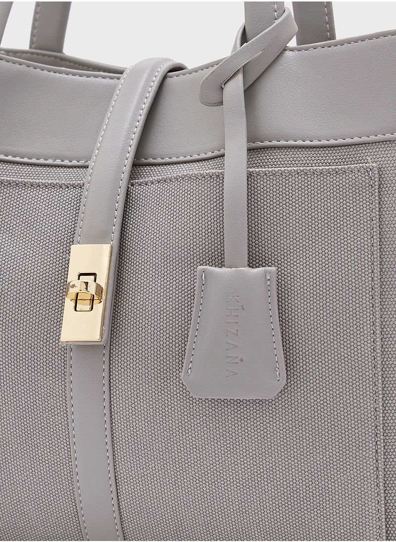 Khizana Clasp Detail Mediumtote Bag