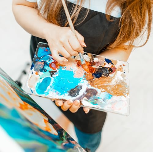 DUGATO Acrylic Rectangle-Shaped Palette 2pcs 11.8 x 7.9 inches Transparent - Crystal Clear Blend Paint Non-Stick Acrylic Watercolor Oil Paint Mixing Tray - Comfortable to Hold & Easy to Clean for DIY Artist - Image 5
