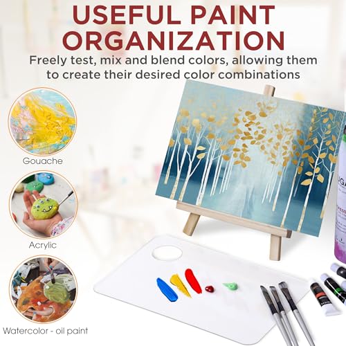 DUGATO Acrylic Rectangle-Shaped Palette 2pcs 11.8 x 7.9 inches Transparent - Crystal Clear Blend Paint Non-Stick Acrylic Watercolor Oil Paint Mixing Tray - Comfortable to Hold & Easy to Clean for DIY Artist - Image 4