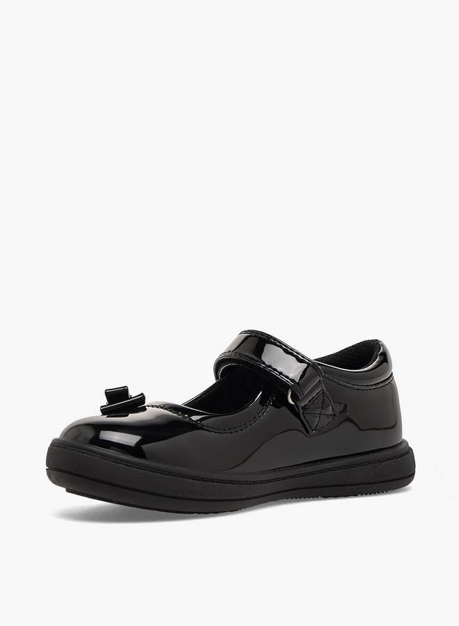 JUNIORS Girls Bow Accent Hook & Loop School Shoes - Image 4