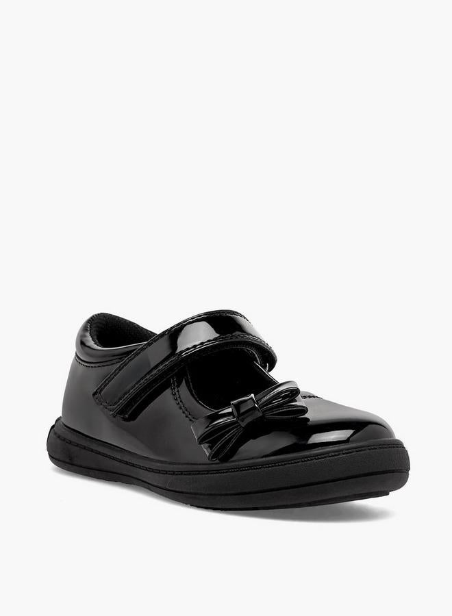 JUNIORS Girls Bow Accent Hook & Loop School Shoes - Image 2