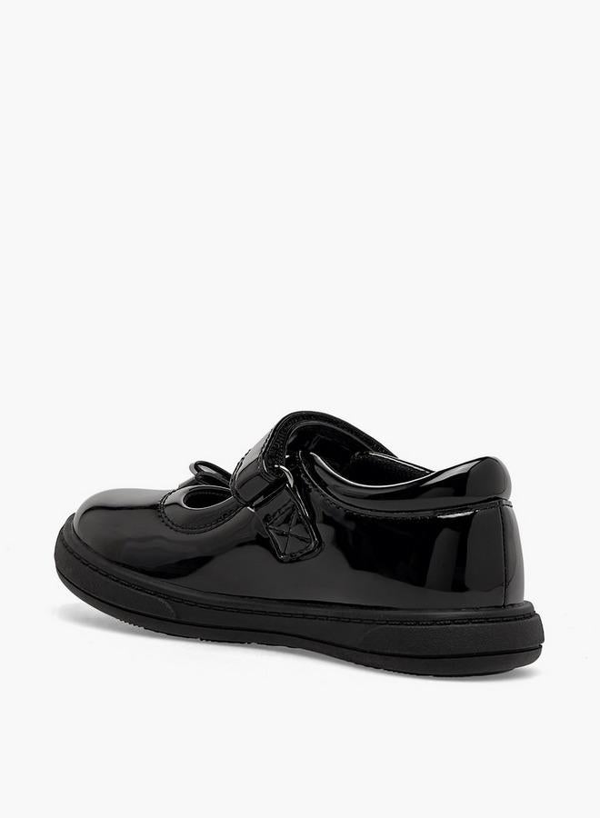 JUNIORS Girls Bow Accent Hook & Loop School Shoes - Image 5