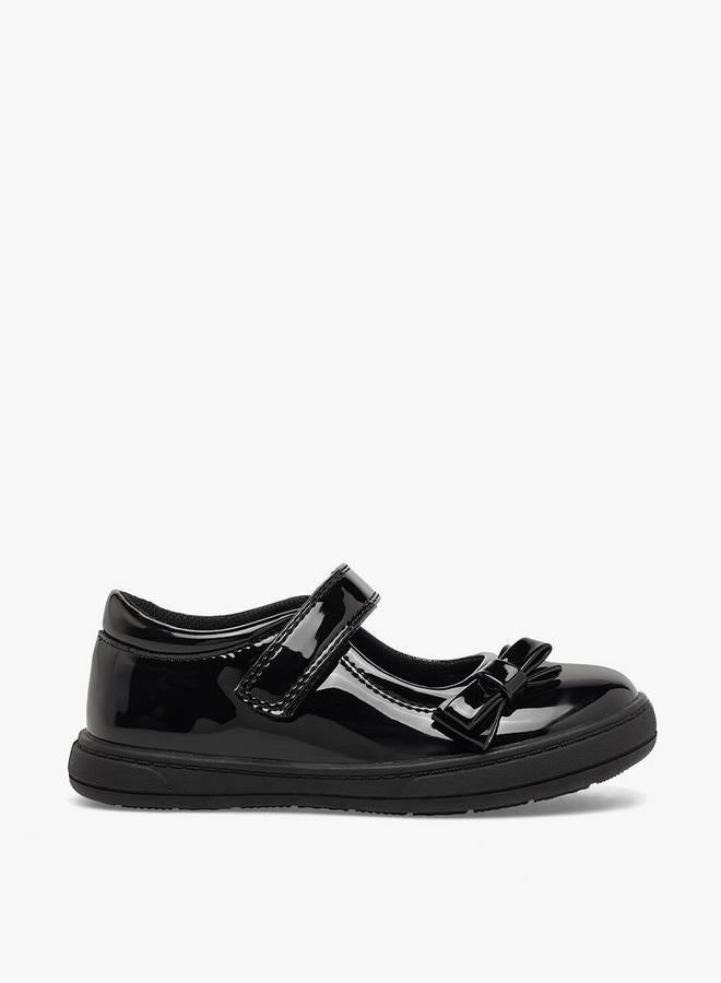 JUNIORS Girls Bow Accent Hook & Loop School Shoes - Image 3