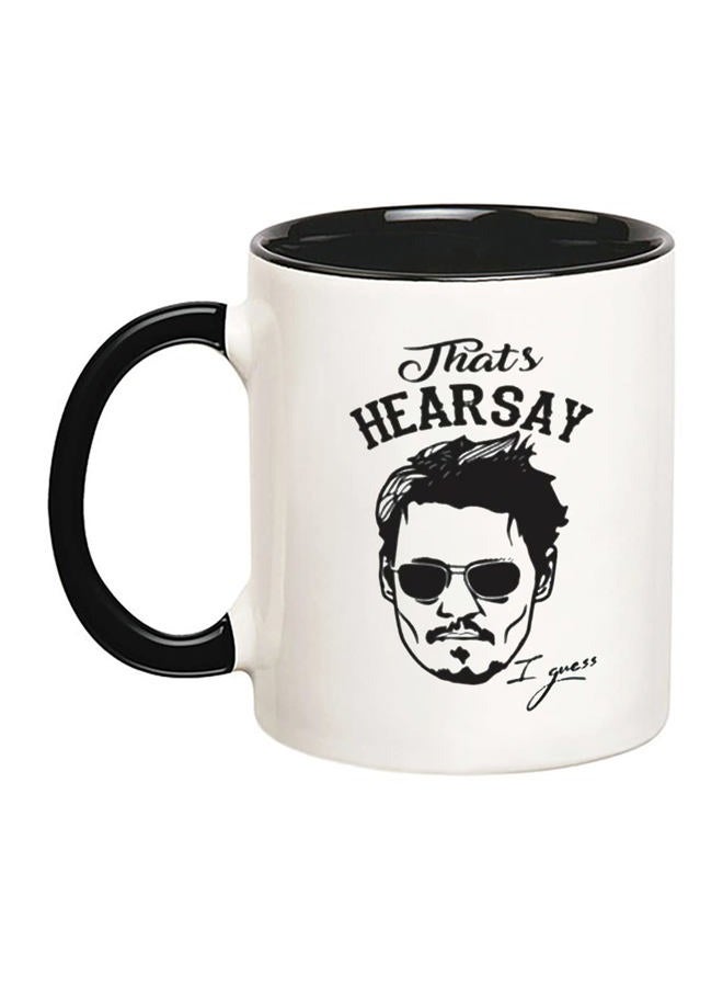 Fonhark Johnny Depp thats Hearsay Mug, Justice for Johnny, Johnny Depp Happy Hour Anytime, 11 Oz Novelty Coffee Mug/Cup - Image 1