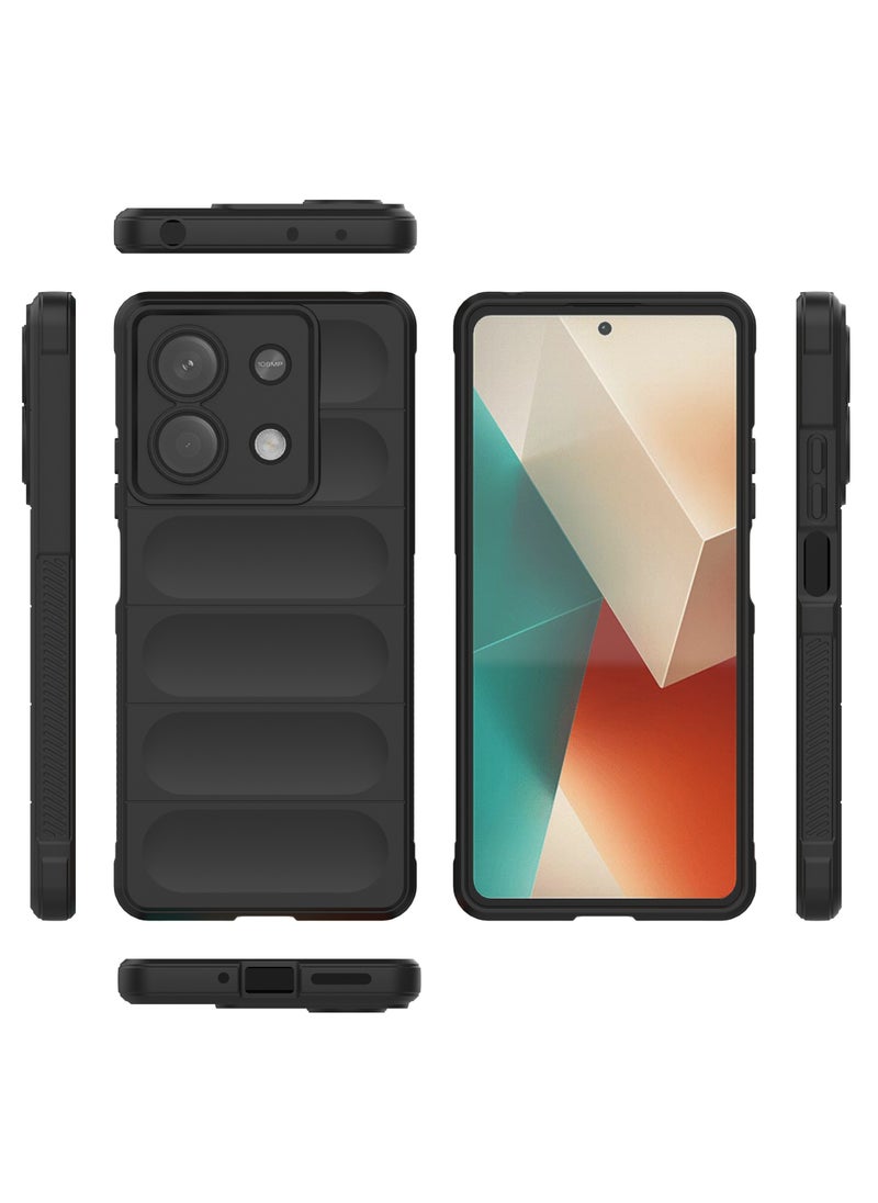 يوارب كينج - غطاء واقي للصدمات للهاتف مع بطانة ناعمة مضادة للخدش من الألياف الدقيقة ل Redmi Note 13 5G Black - Image 1