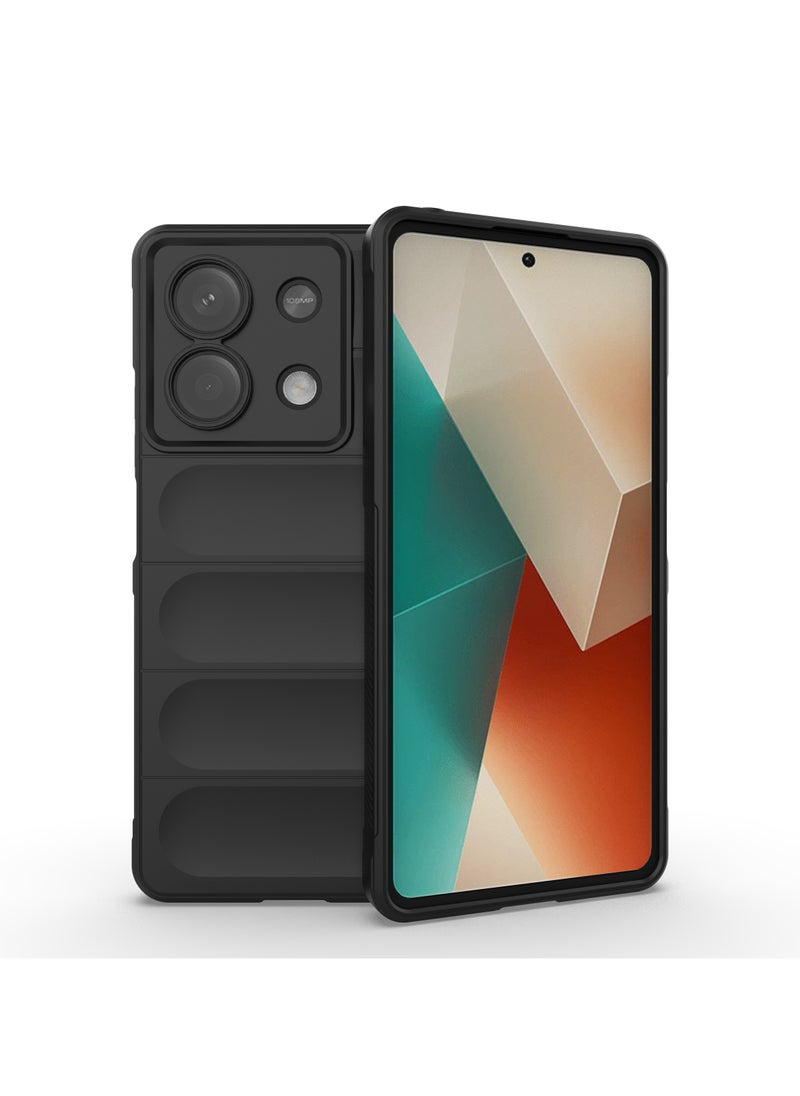 يوارب كينج - غطاء واقي للصدمات للهاتف مع بطانة ناعمة مضادة للخدش من الألياف الدقيقة ل Redmi Note 13 5G Black - Image 1