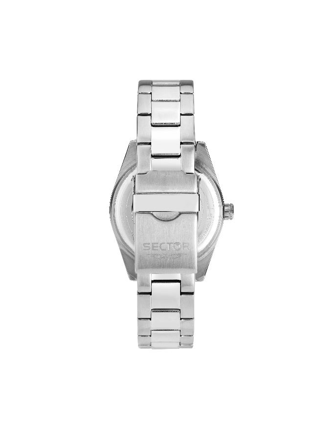 Sector Men's Blue Round Analog Dial with Silver Stainless Steel Band Watch - 41mm - R3253240049 - Image 4