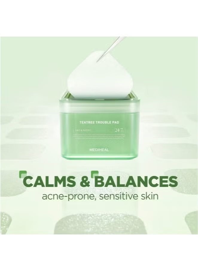 ميدي هيل Teatree Trouble الوجه Toner Pads مع شجرة الشاي و Lactobacillus - منصات القطن المهدئة للبشرة الحساسة و عرضة للحب الشباب - غاز الوجه النباتي، 100 منصات - Image 3