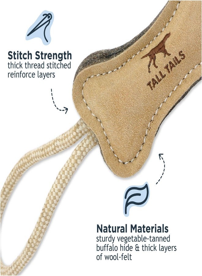 Tall Tails Dog Natural Leather Bone Rope Tug Toy for Dogs, 16 Inches - Image 4