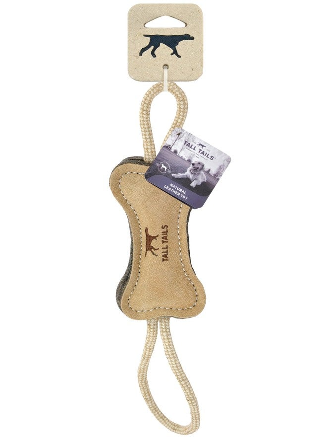 Tall Tails Dog Natural Leather Bone Rope Tug Toy for Dogs, 16 Inches - Image 5