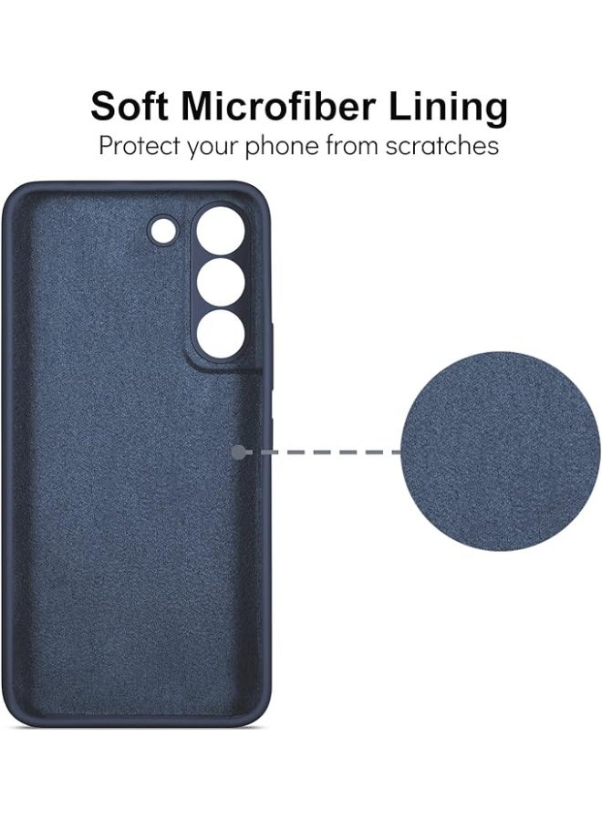 Lynacz Original Liquid Silicone Case Compatible with Samsung Galaxy S22 Case Liquid Silicone, Skin Touch Rubber Case with Soft Microfiber Lining, Cute Slim Full Camera Protection Shockproof Cover for Samsung S22, Dark Blue - Image 4