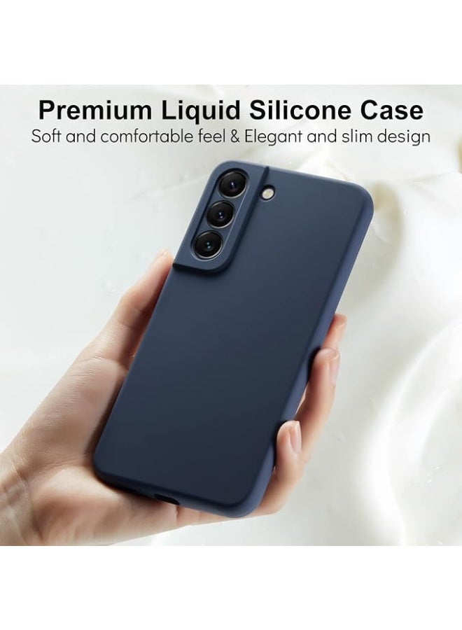 Lynacz Original Liquid Silicone Case Compatible with Samsung Galaxy S22 Case Liquid Silicone, Skin Touch Rubber Case with Soft Microfiber Lining, Cute Slim Full Camera Protection Shockproof Cover for Samsung S22, Dark Blue - Image 2
