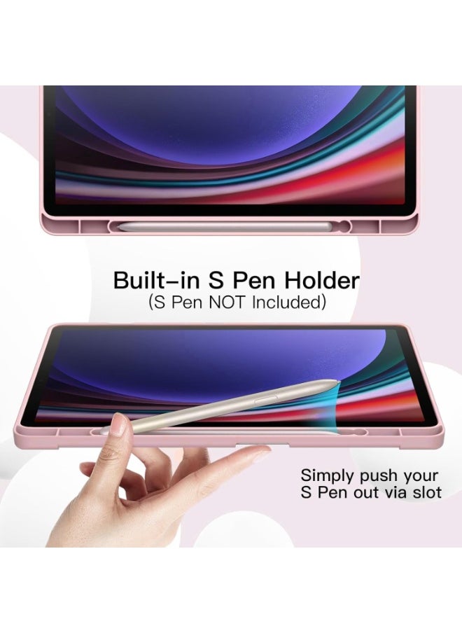 ماركة غير محددة جراب Honor Pad X8a 11 بوصة 2024 اللوحي مع حامل قلم رصاص، غطاء خلفي ناعم من مادة TPU قابل للطي، غطاء ذكي واقي قابل للطي، إيقاظ وسكون تلقائي (ذهبي وردي)  - Image 3