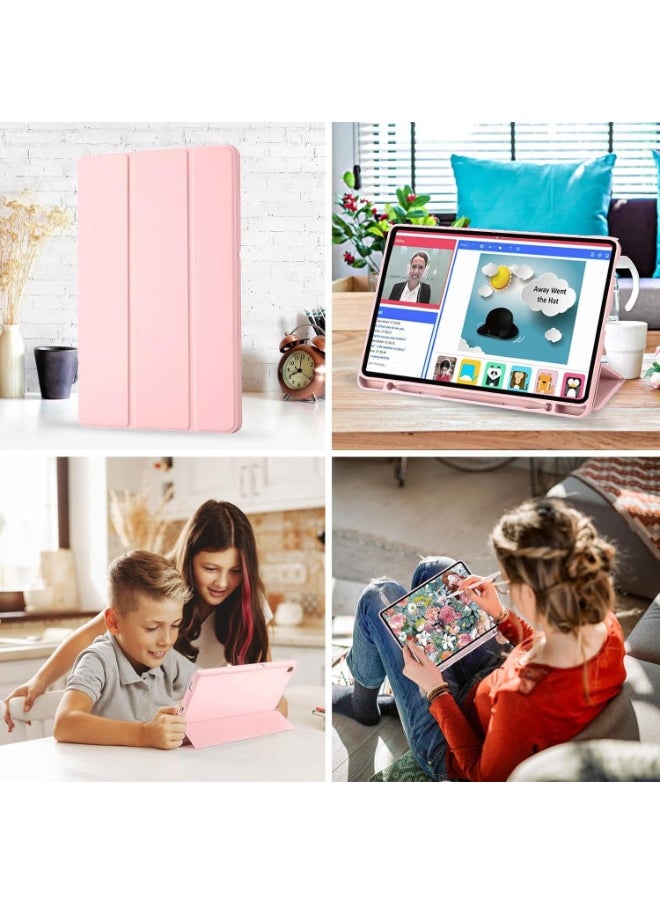 ماركة غير محددة جراب Honor Pad X8a 11 بوصة 2024 اللوحي مع حامل قلم رصاص، غطاء خلفي ناعم من مادة TPU قابل للطي، غطاء ذكي واقي قابل للطي، إيقاظ وسكون تلقائي (ذهبي وردي)  - Image 2