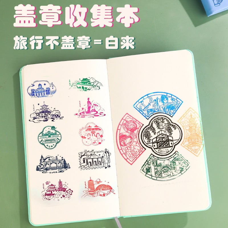 Stamp Collection Book, Travel Notebook, Travel City Attractions, Portable Hand Ledger, Cultural And Creative Blank Notebook, Refrigerator Magnet Check-In - Image 4