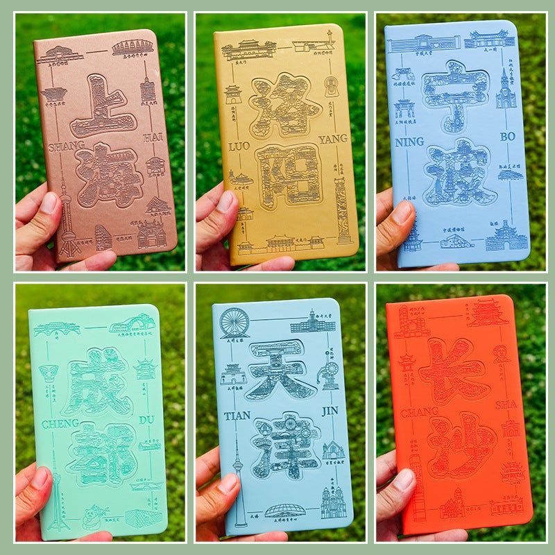 Stamp Collection Book, Travel Notebook, Travel City Attractions, Portable Hand Ledger, Cultural And Creative Blank Notebook, Refrigerator Magnet Check-In - Image 3