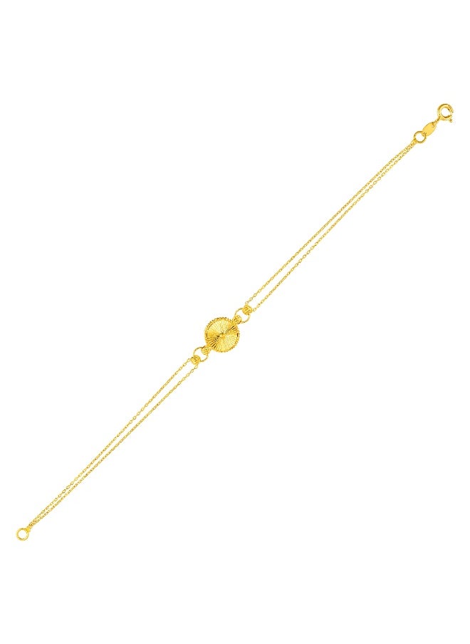 Grace in Every Curve – 2-Line Round Shape Bracelet in 22kt Gold