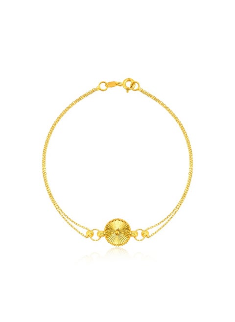Grace in Every Curve – 2-Line Round Shape Bracelet in 22kt Gold