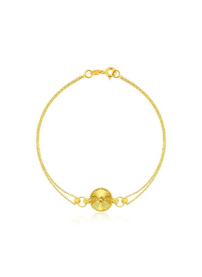 Grace in Every Curve – 2-Line Round Shape Bracelet in 22kt Gold