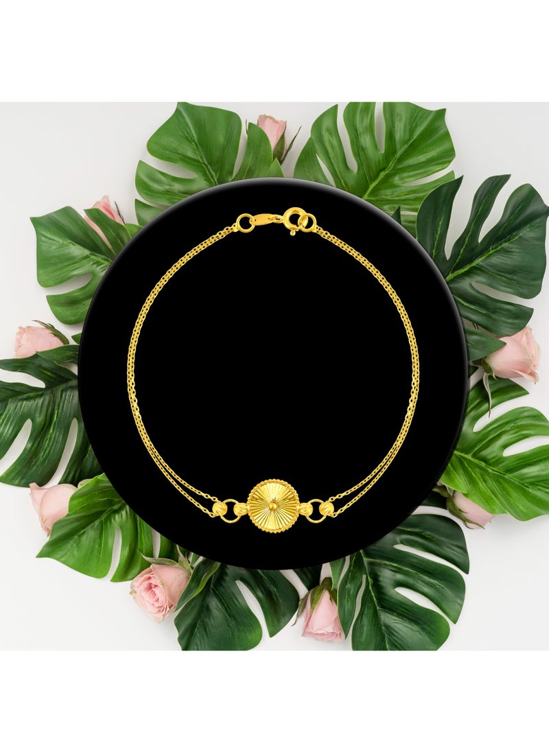 Grace in Every Curve – 2-Line Round Shape Bracelet in 22kt Gold