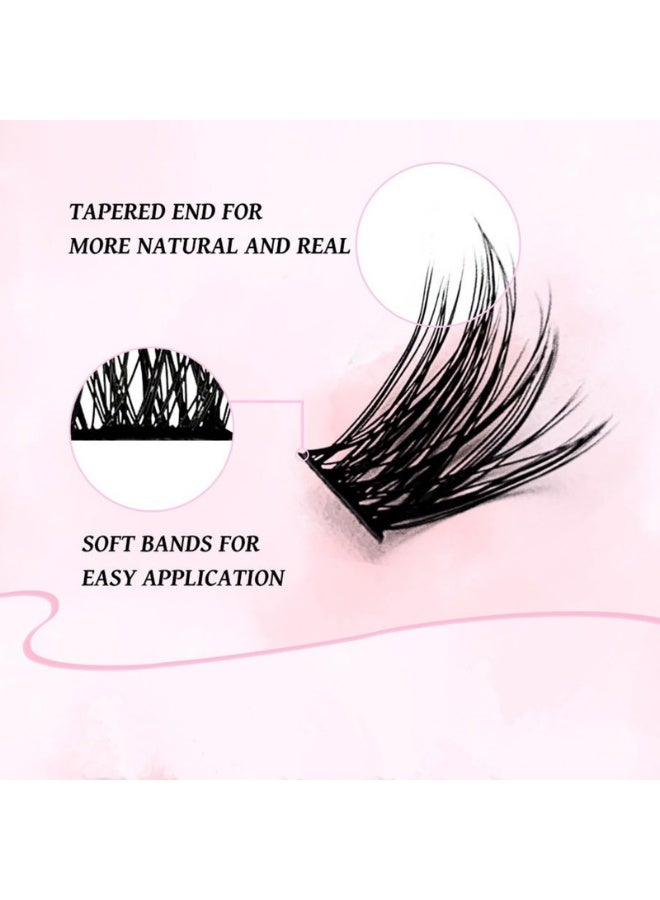 لوميا مجموعة رموش صناعية فردية مكونة من 640 قطعة، مجموعة رموش صناعية متعددة الكثافة مع رابطة وختم وملقط رموش وفرشاة ماسكارا، رموش صناعية بأطوال مختلفة 30D و40D و50D، ملقط رموش وأداة تطبيق لأدوات المكياج النسائية - Image 5