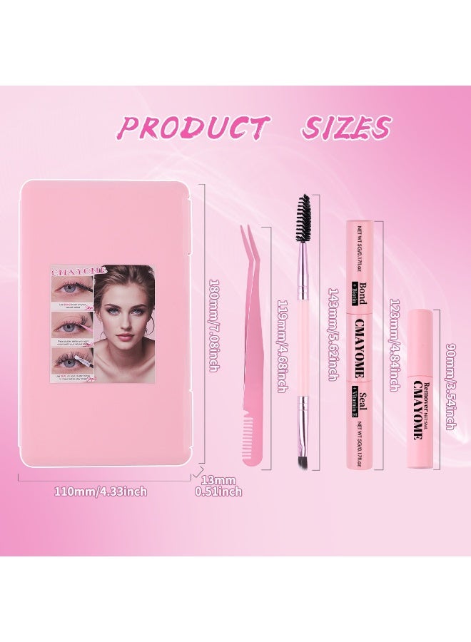 LUMYA 640 Pcs Individual Clusters Lash Extensions Kit, DIY Mixed Volume Eyelash Set with Bond, Seal, Lash Tweezers and Mascara Brush,  Mixed Length 30D 40D 50D Cluster Lashes, Lash Tweezers Applicator for Women Makeup Tools - Image 3