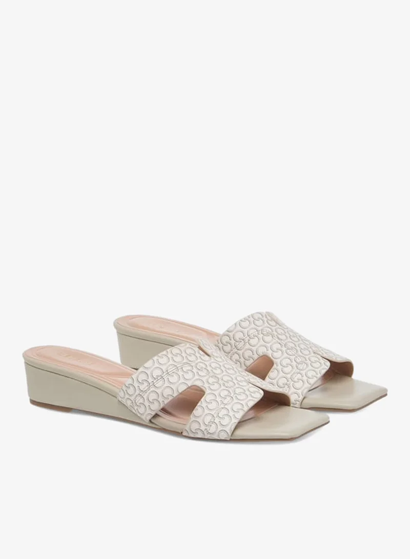 Celeste Women's Stitch Detail Slip-On Sandals with Wedge Heels
