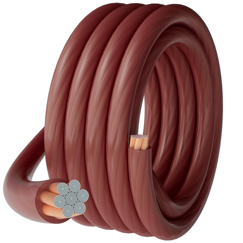 HIFIND 4 Gauge 4 AWG 50 Ft Brown Power/Ground Wire Cable, True Spec Transparent Flexible Soft Touch Welding Battery Cable for Car Audio, Speaker, Solar, Marine, Generator, Automotive, RV - Image 1