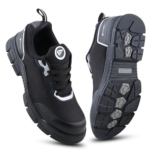 FUEL Reevon-01 Safety Shoes with Fabric Upper, Nitrile Rubber Sole & Non-Metallic 200J Toe Cap (6UK,Black) - Image 1