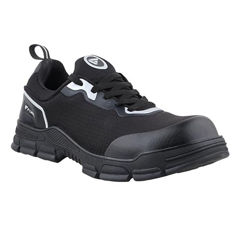 FUEL Reevon-01 Safety Shoes with Fabric Upper, Nitrile Rubber Sole & Non-Metallic 200J Toe Cap (6UK,Black) - Image 2