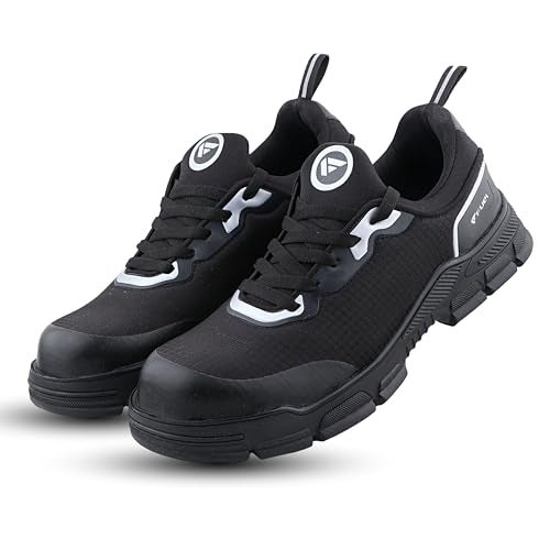 FUEL Reevon-01 Safety Shoes with Fabric Upper, Nitrile Rubber Sole & Non-Metallic 200J Toe Cap (6UK,Black) - Image 5