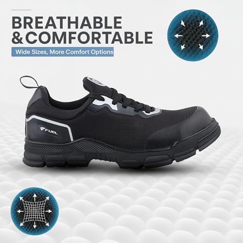 FUEL Reevon-01 Safety Shoes with Fabric Upper, Nitrile Rubber Sole & Non-Metallic 200J Toe Cap (6UK,Black) - Image 3