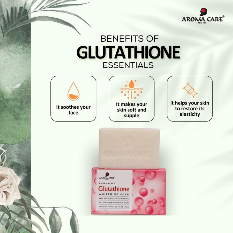 Aromacare صابون أروما كير لتفتيح البشرة وغسلها بالجلوتاثيون - تفتيح طبيعي للبشرة، مضاد للشيخوخة وصابون لبشرة متألقة 100 جرام (عبوة من 2) - Image 5