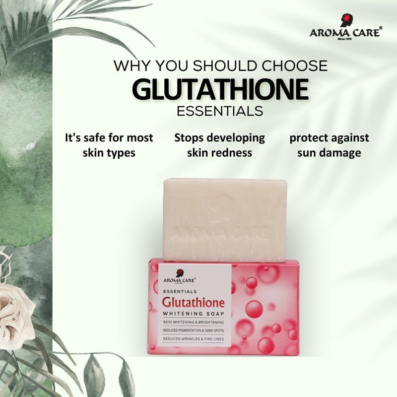 Aromacare صابون أروما كير لتفتيح البشرة وغسلها بالجلوتاثيون - تفتيح طبيعي للبشرة، مضاد للشيخوخة وصابون لبشرة متألقة 100 جرام (عبوة من 2) - Image 3