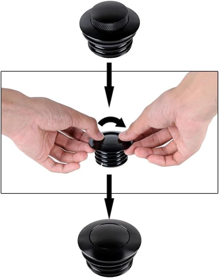 Kucehiup Motorcycle Clockwise Fuel Gas Oil Tank Cap - Black - Image 5