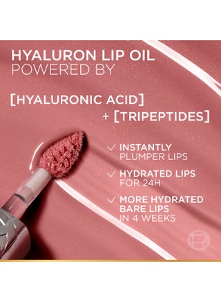 L’Oréal Paris Plump Ambition Hyaluron Lip Oil, Plumping Lip Oil With Hyaluronic Acid and Tripeptides for 24H Hydrated Lip, 5ml, Worth It 601 - view 2