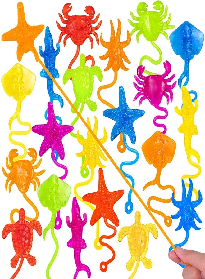 HLARTNET 20PCS Sticky Ocean Themed Animal for Kids, Sea Creature Party Favors for Classroom Prizes, Under The Sea Birthday Goodie Bags Stuffers, Toy Prizes Rewards Bulk Rewards as Gifts - Image 1