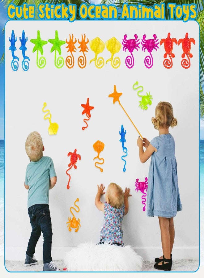 HLARTNET 20PCS Sticky Ocean Themed Animal for Kids, Sea Creature Party Favors for Classroom Prizes, Under The Sea Birthday Goodie Bags Stuffers, Toy Prizes Rewards Bulk Rewards as Gifts - Image 4