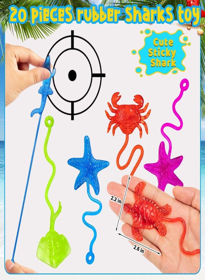 HLARTNET 20PCS Sticky Ocean Themed Animal for Kids, Sea Creature Party Favors for Classroom Prizes, Under The Sea Birthday Goodie Bags Stuffers, Toy Prizes Rewards Bulk Rewards as Gifts - Image 3