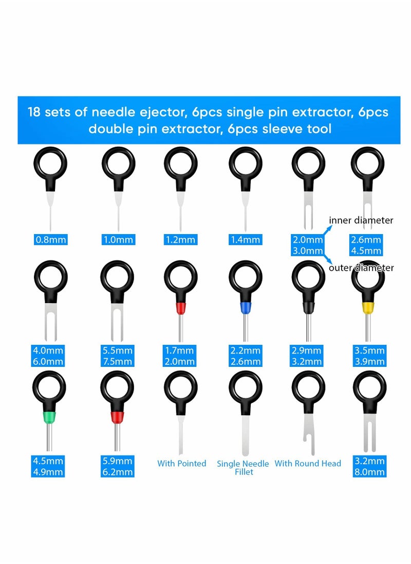 KASTWAVE - Terminal Extractor Removal Tool Kit, KASTWAVE Depinning Key Tool Set for Car Auto Household Devices, Wire Connector Pin Release Extractor Tool with a Protective Bag (82 Pieces) - Image 1