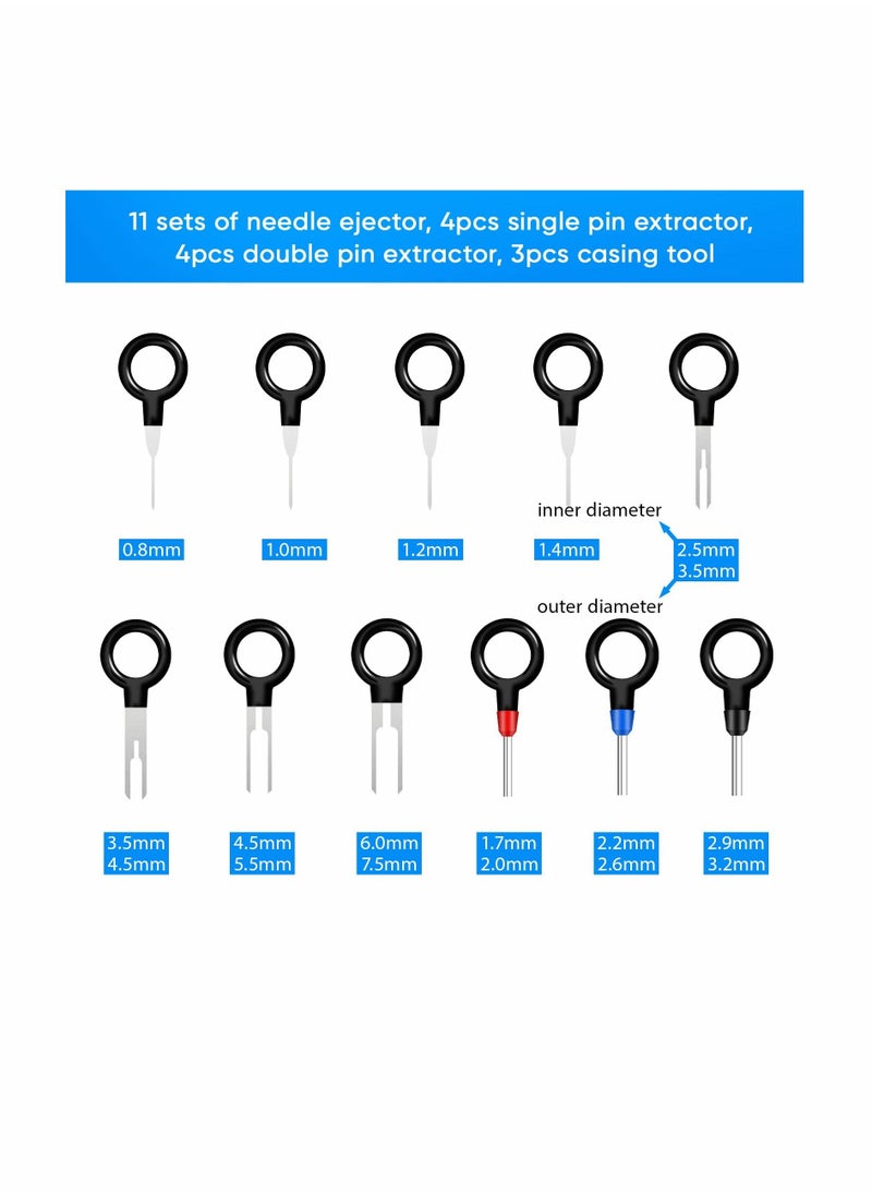 KASTWAVE - Terminal Extractor Removal Tool Kit, KASTWAVE Depinning Key Tool Set for Car Auto Household Devices, Wire Connector Pin Release Extractor Tool with a Protective Bag (82 Pieces) - Image 1