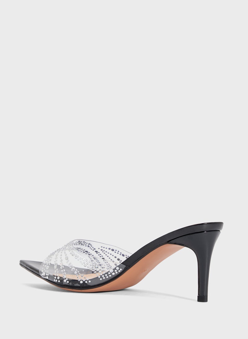 Ella Limited Edition Clear Embellished Heeled Mule  - Image 3