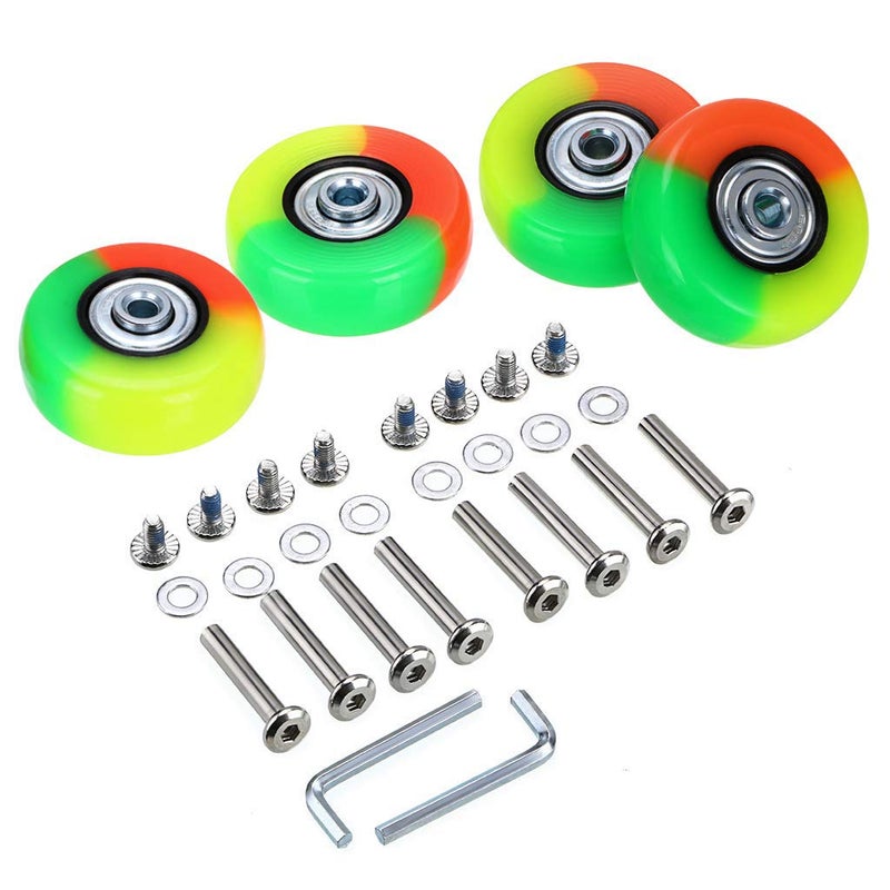 OwnMy OwnMy 50mm x 18mm Set of 4 Luggage Suitcase Replacement Wheels, Rubber Swivel Caster Wheels Bearings Repair Kits (Colorful)  - Image 1