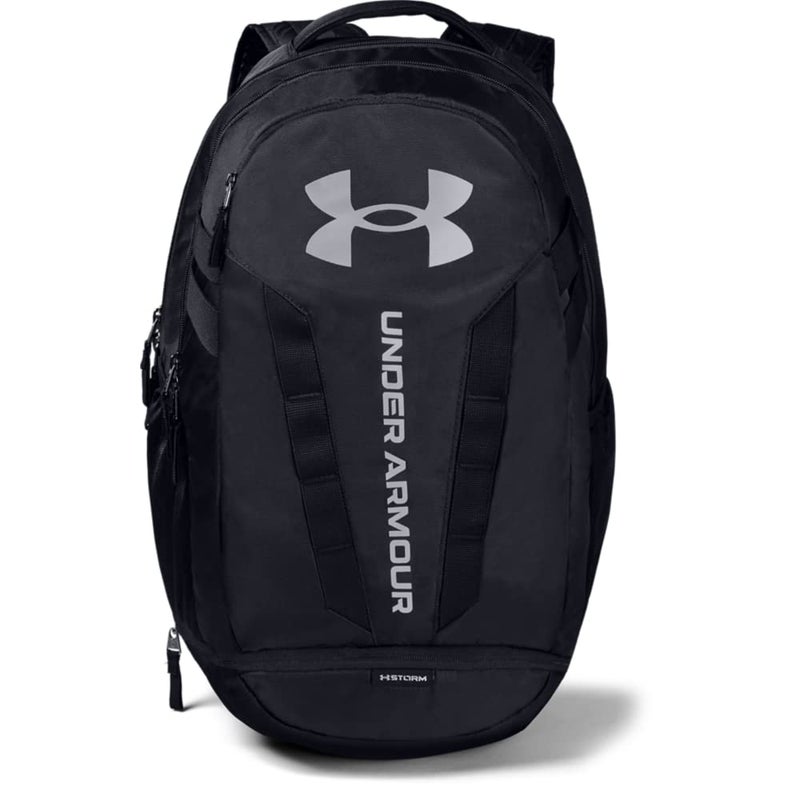 Under Armour Unisex-Adult Hustle 5.0 Backpack , Black (001)/Silver , One Size Fits All - Image 1