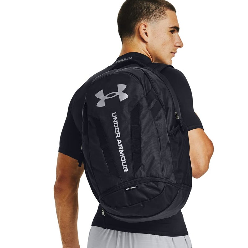 Under Armour Unisex-Adult Hustle 5.0 Backpack , Black (001)/Silver , One Size Fits All - Image 2