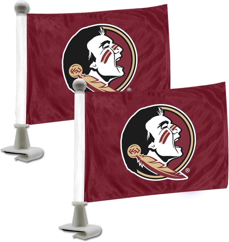 FANMATS FANMATS 61902 Florida State Seminoles Ambassador Car Flags  2 Pack Mini Auto Flags 4in X 6in Perfect for Hood or Trunk - Image 1