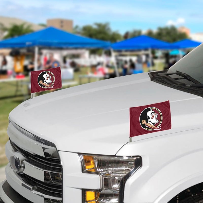 FANMATS FANMATS 61902 Florida State Seminoles Ambassador Car Flags  2 Pack Mini Auto Flags 4in X 6in Perfect for Hood or Trunk - Image 2