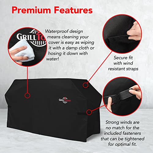 GrillTough Heavy Duty Griddle Cover for Outdoor Griddle, Fits 28 Inch Griddle – Waterproof, Weather Resistant, UV & Fade Resistant with Adjustable Straps – Flat Grill Cover, Black - Image 3